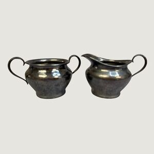 Forbes Silver Co 735 Silver Plate Creamer and Sugar Bowl Set Vintage Antique